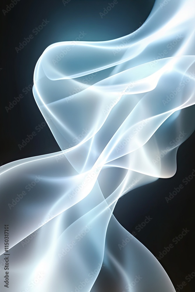 Poster smoke curls and waves create an ethereal dance against a dark backdrop of mystery and allure