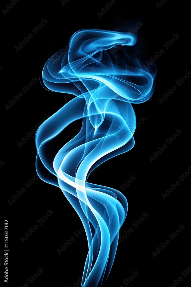 Poster mesmerizing smoke forms captivating waves and curls against a dark background
