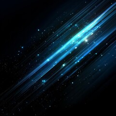 Vibrant Blue Light Streaks Emanate in a Dark Space, Creating a Captivating Visual of Cosmic Energy and Illumination