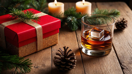 christmas and new year gift box background