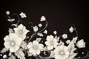 Elegant Monochrome Floral Illustration