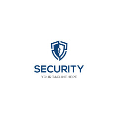 Cyber security logo icon design with shield and lock key graphic idea for website security, online secure logo vector template, etc