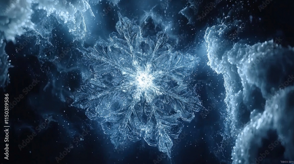 Leinwandbilder Frozen exhalation artwork abstract art digital rendering ethereal atmosphere close-up view hyperdetailed visualization