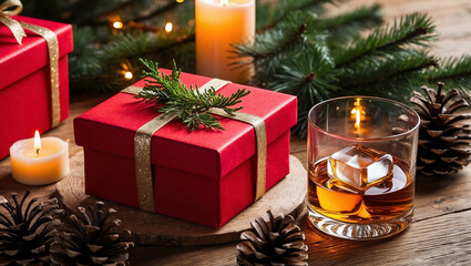 christmas and new year gift box background