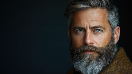 A gentleman with a beard exudes luxury and confidence in a portrait