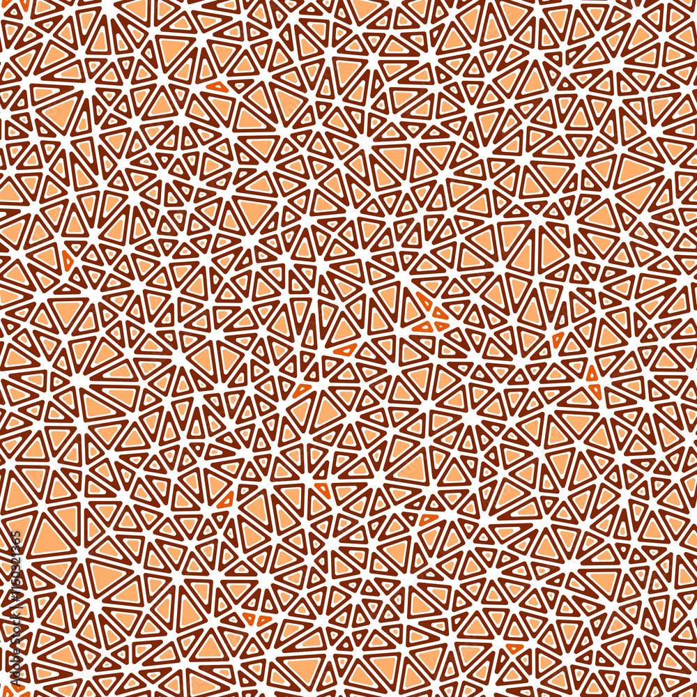 Poster triangles background. rounded solid shapes in frames. small triangles size. one-tone colored style. 