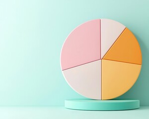 Obraz premium 3D pie chart comparing asset allocation in ETFs and mutual funds, diversified strategy, financial clarity