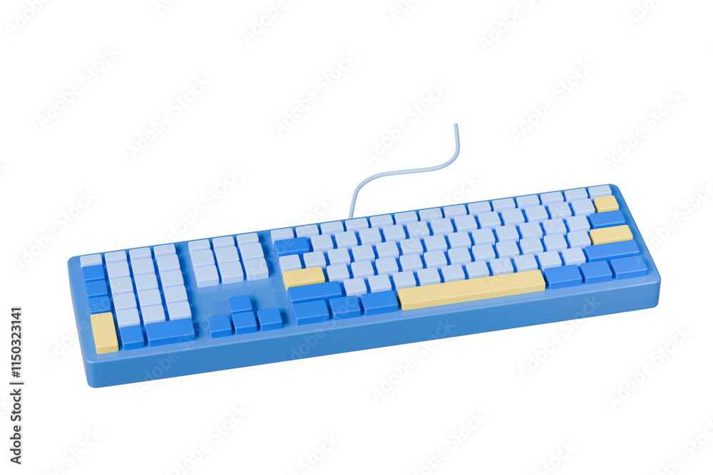 Poster 3d mechanical keyboard icon. computer device equipment concept. keyboard mechanical gaming concept. 