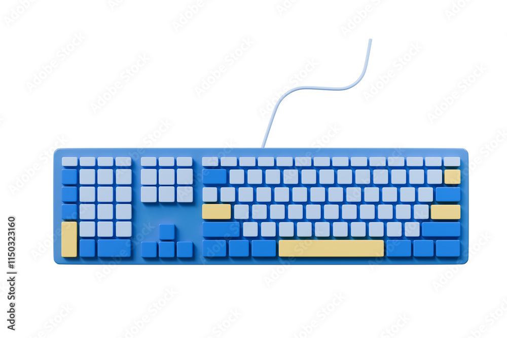 Fototapete 3d mechanical keyboard icon. computer device equipment concept. keyboard mechanical gaming concept. 