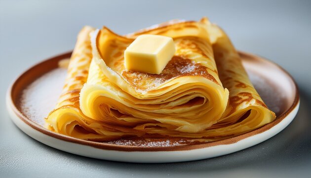 Generated image Close-up of Norwegian lefse (soft flatbread) with butter and sugar, rolled and sliced