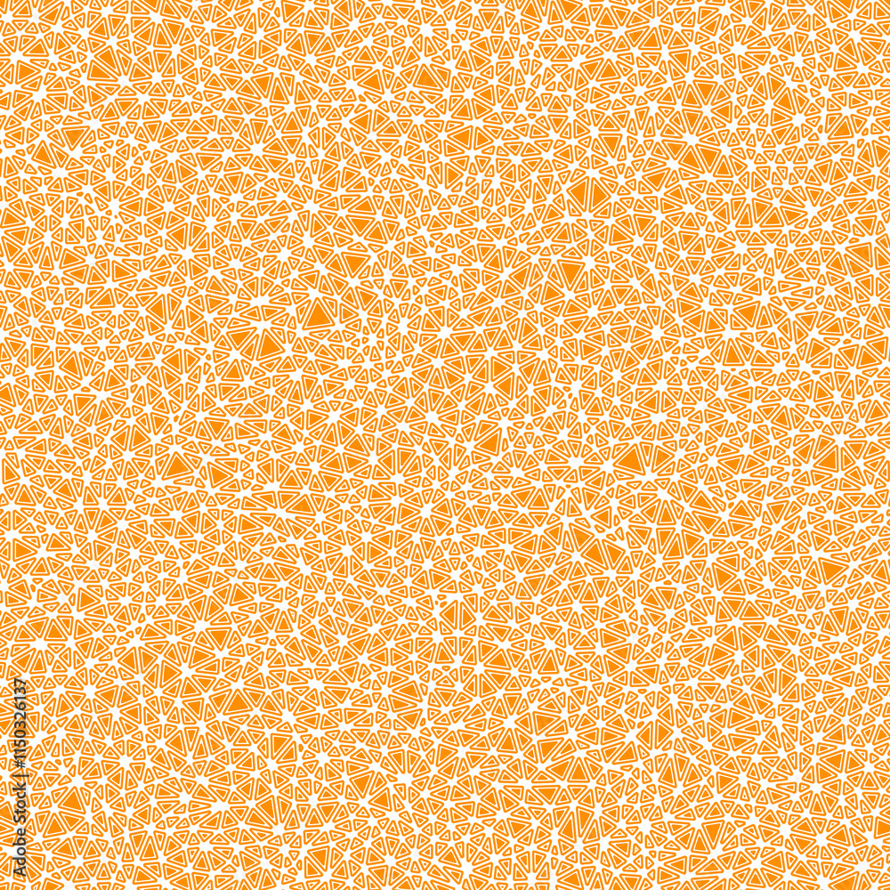 Poster abstract vector background featuring rounded solid shapes in frames with tiny triangles. solid color