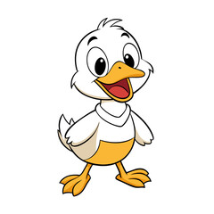 A chubby duckling with big eyes vector illustration