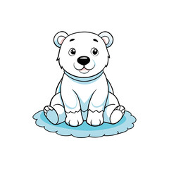 A polar bear cartoon vector illustration