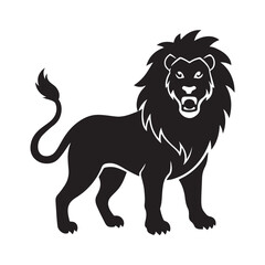 lion icon. isolated vector image for emblem and logo. courage, black lion