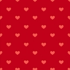 Seamless pattern with red hearts