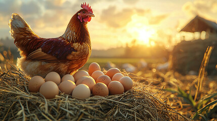 Chickens on the nest, Laying hens