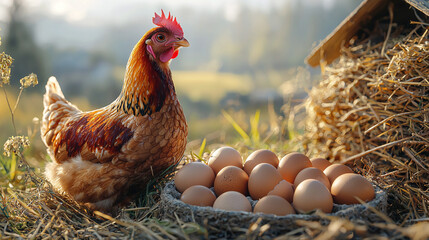 Chickens on the nest, Laying hens