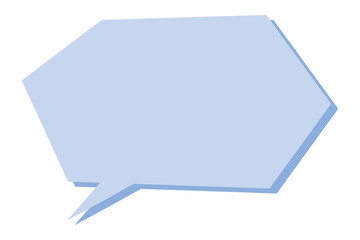 シンプルな青いふきだしのイラスト