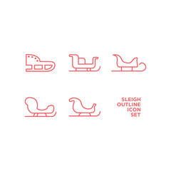 Sleigh icons set vector logo template design illustration.