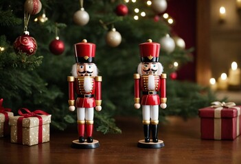 Traditional nutcracker figures in whimsical ornament collection - Handcrafted rustic style