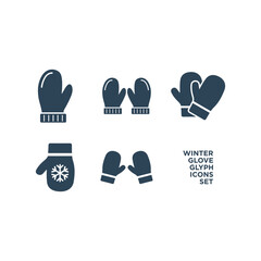 Winter glove icons set vector logo template design illustration.