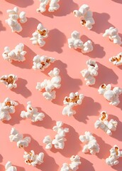 Close up of freshly made pop corn pattern, generative AI.