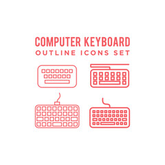 Computer keyboard icons set vector logo template design illustration.