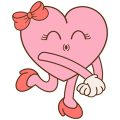 Pink heart cartoon 
