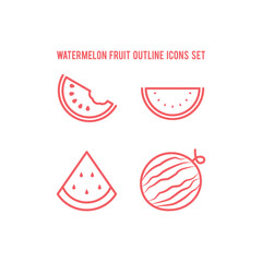 Watermelon icons set vector logo template design illustration.
