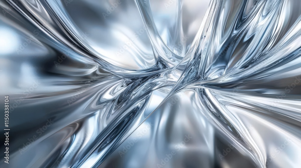 Poster Dynamic metallic abstract design digital art studio graphic representation modern environment close-up innovative concept