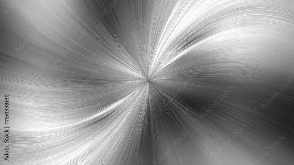Poster dynamic metallic swirls in brushed steel background abstract art digital design modern aesthetic clo