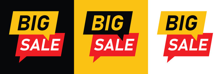 Big Sale on speech bubble. For banner, Sales, promotion, digital and print market. Vector illustration