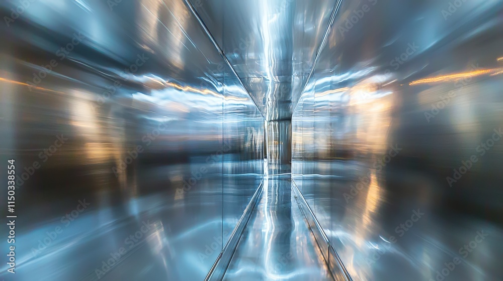 Poster dynamic steel reflection abstract environment polished texture blurred lines futuristic conceptual a