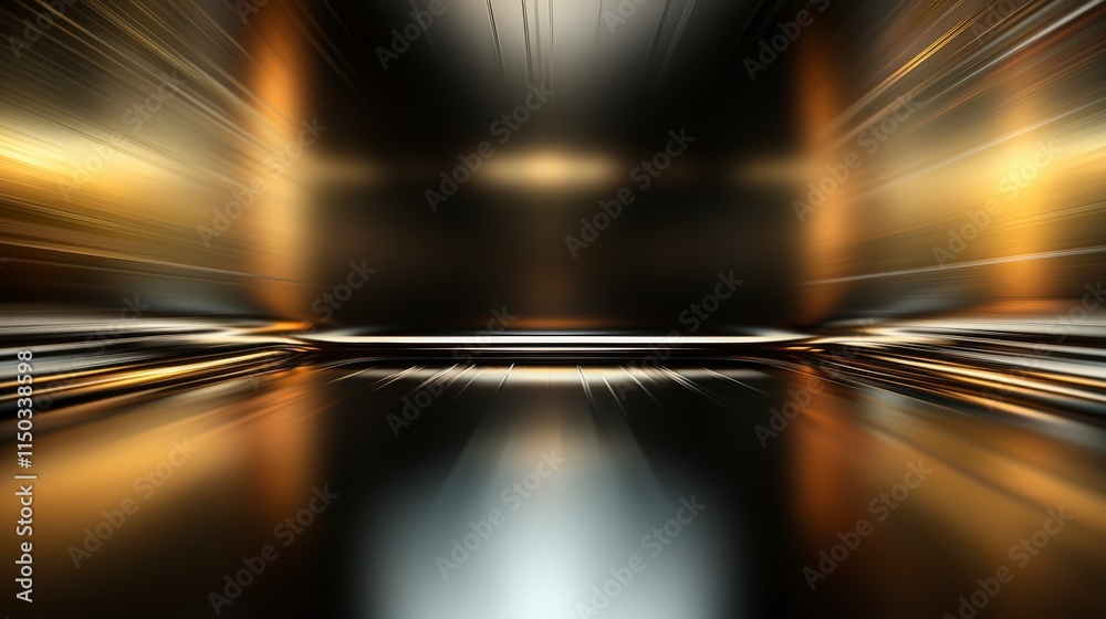 Poster Dynamic metallic surface with subtle blurs studio background digital art abstract concept modern aesthetics