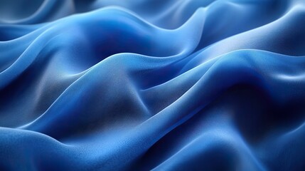 Fototapeta premium Abstract flowing background in silk and fluid art design, 3d render of blue cloth, fabric texture and gradient of color, fashion and style of curves