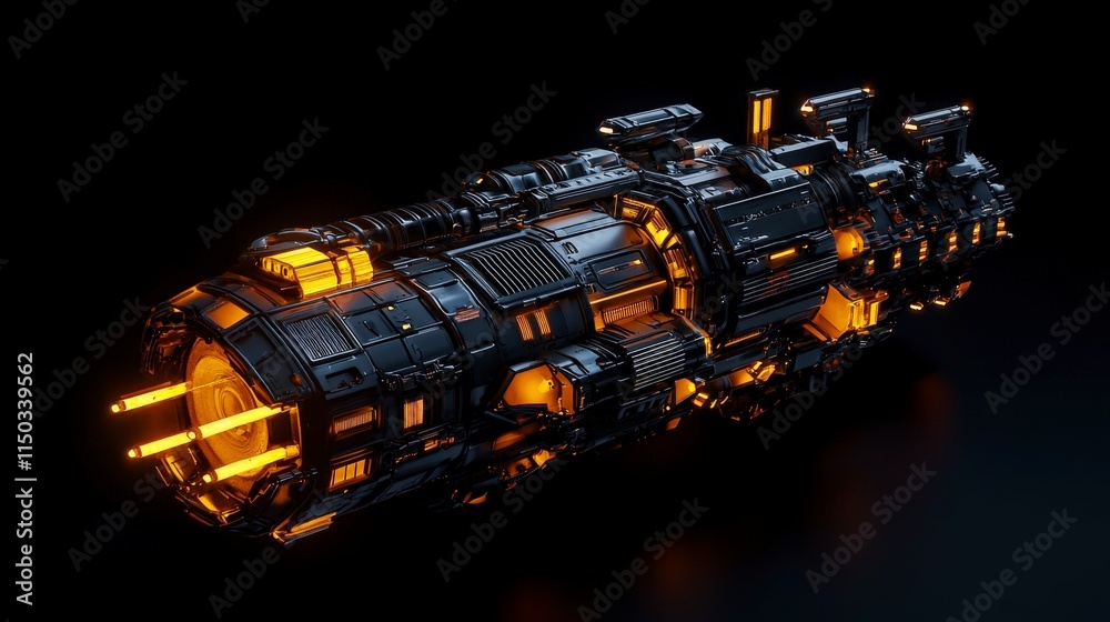Poster Futuristic space station exploration deep space digital art sci-fi environment dynamic viewpoint visionary concepts