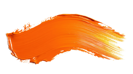 Orange paint stroke, transparent background