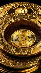 Bitcoin coin with nice background crypto money concept