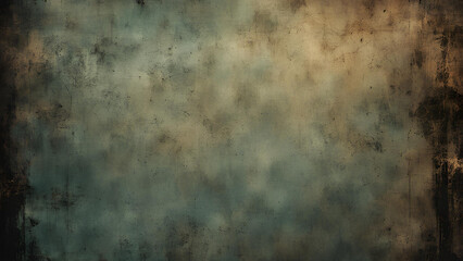A grungy, textured background with a blend of brown, teal, and gray tones, creating a distressed, vintage, or industrial aesthetic
