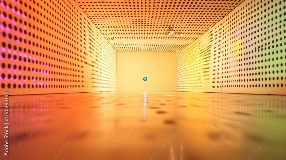 Poster vibrant dot on blank canvas art installation modern gallery abstract environment central viewpoint m