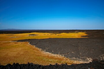 volcanic landscape in the Volcano area of the Afar region in Ethiopia