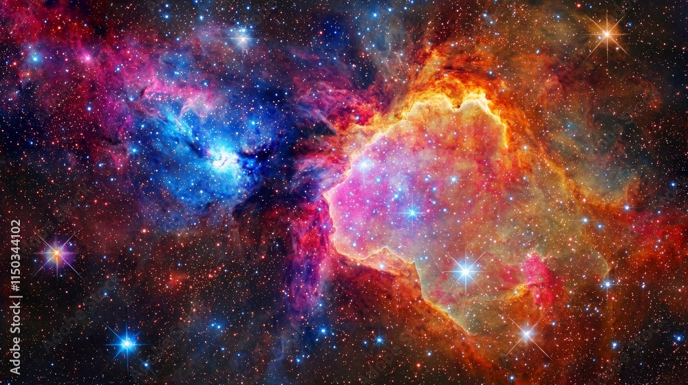Poster Cosmic void exploration stars and nebulas intermingling outer space digital art celestial environment vast viewpoint