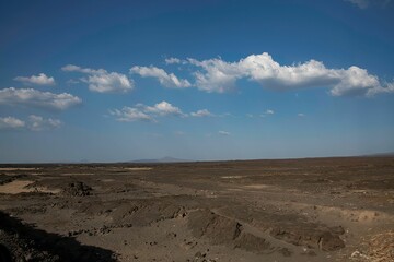volcanic landscape in the Volcano area of the Afar region in Ethiopia