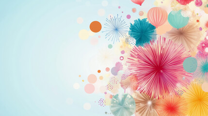 Colorful abstract background with floral blooms and dynamic festive patterns