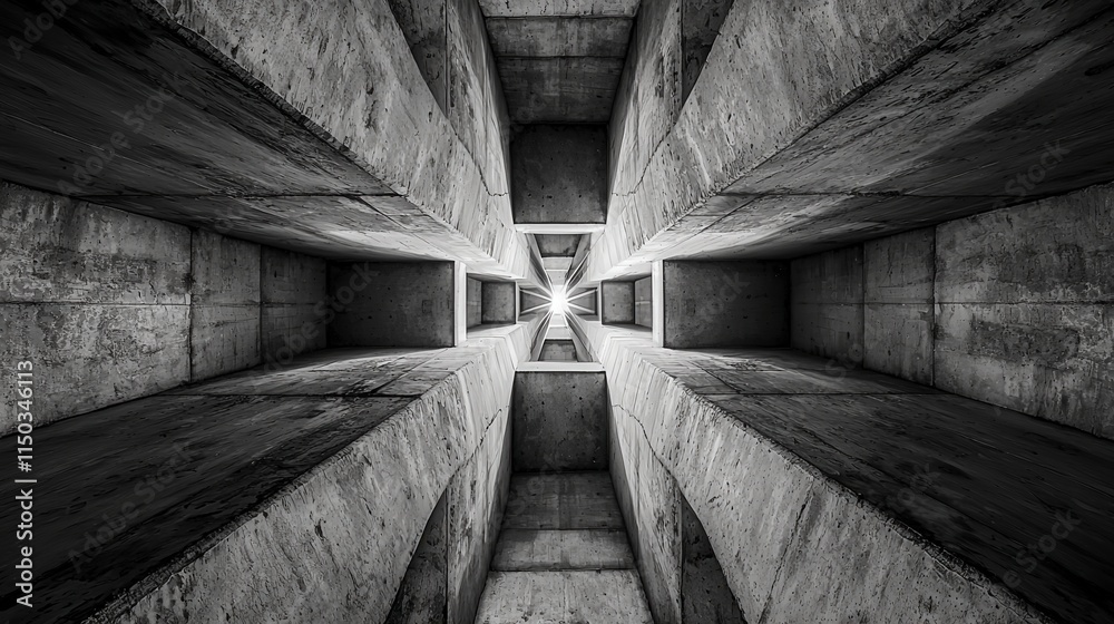 Leinwandbilder dynamic light and shadow play in abstract geometric structure urban setting photography minimalist e