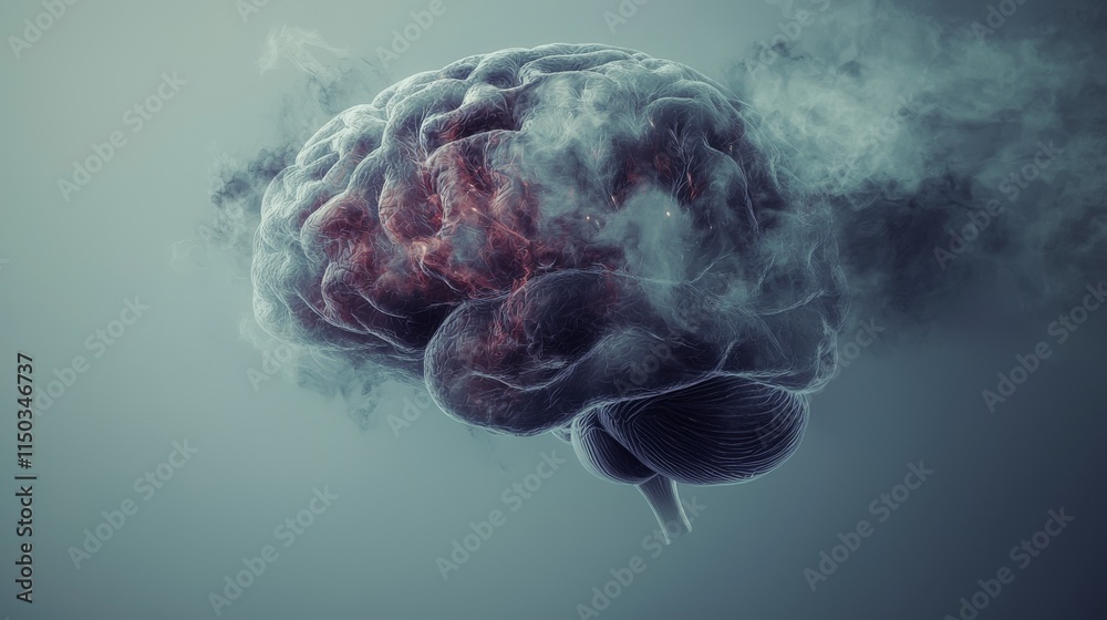 Poster Translucent glass brain art event digital space 3d visualization abstract viewpoint conceptual design