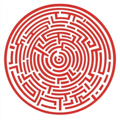 Intricate red maze design for creative usage.