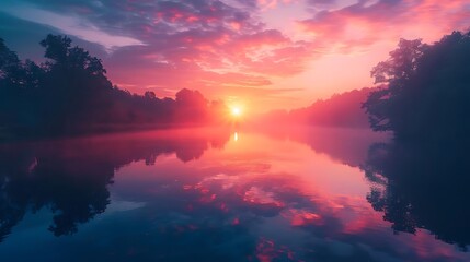 Fototapeta premium Rivers are dynamic and vital ecosystems that shape the landscapes they traverse, carving paths through mountains, plains, and valleys. They originate from natural springs, glaciers, or rainfall, often