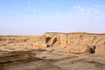 equipment of the archaeologists who working at the excavation site in the Ancient City of Uruk, Iraq