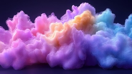 Fototapeta premium Colorful Abstract Cloud Formation in Soft Pastel Tones Creating a Dreamy Visual Effect Against a Dark Background